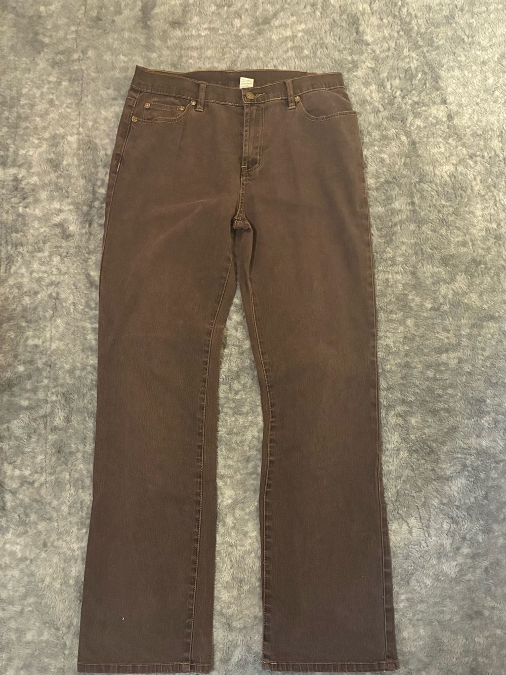 DG2 by Diane Gilman Dark Brown Denim Jeans with Contrast Stitching
